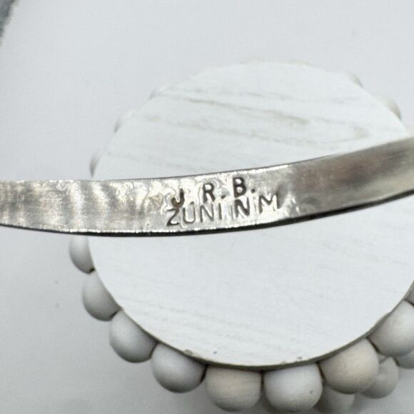 JRB Zuni NM Native American Sterling Silver Multi Stone Inlay Cuff Bracelet - Picture 13 of 14